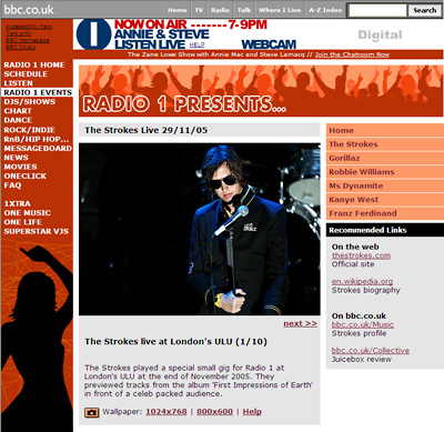 The Strokes on Radio 1 Online